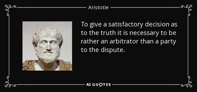 Aristoteles promueve el arbitraje sobre la corte.