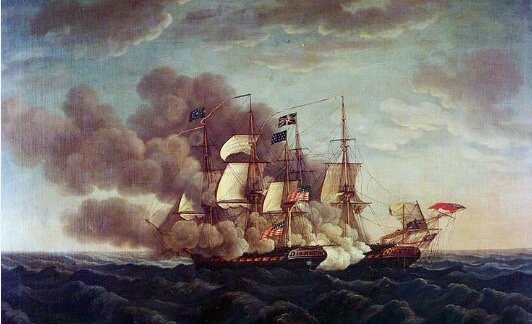 The USS Constitution defeats the HMS Guerriere