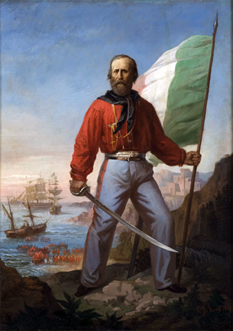 Garibaldi est parti de Genova á l'île de Sicile