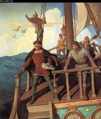 Cristóbal Colón llega a America