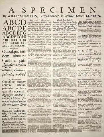 William Caslon - A Specimen