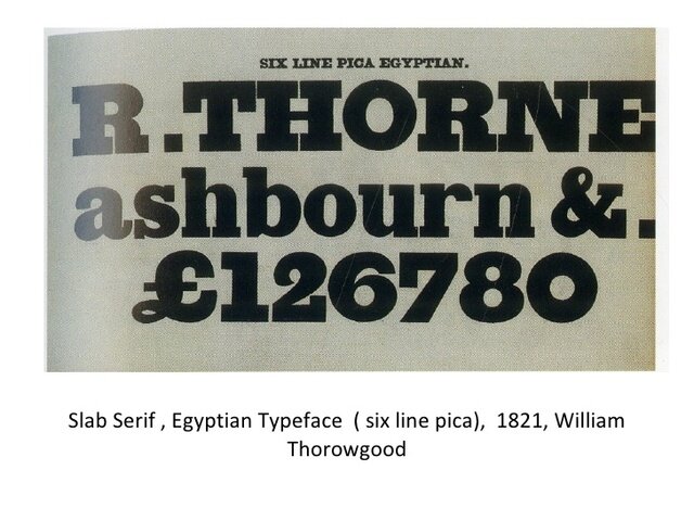 William Thorowgood - Six Line Pica Egyptian (slab serif) Typeface