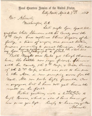Letter to Abraham Lincoln