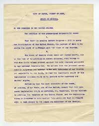 petition from the women of Georgia of protesting the women's suffrage amendment