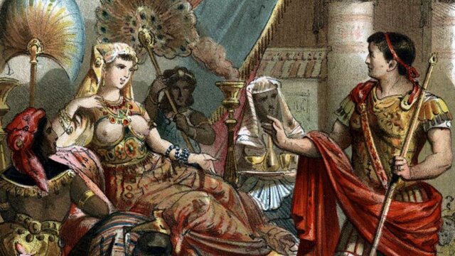 La derrota de Cleopatra y Marco Antonio.
