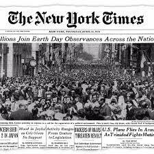 First Earth Day – April 22. Millions of people gather in the United States for the first Earth Day. US Environmental Protection Agency established