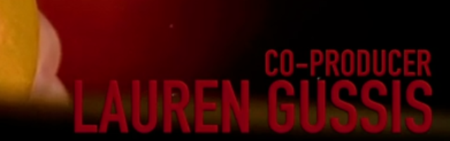 Co producer Lauren Gussis appears at 1 minute 1 second