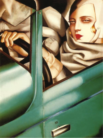 "Retrato en bugatti verde" - Tamara de Lempica