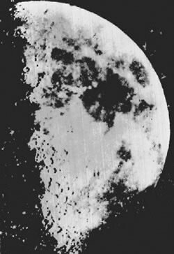 First clear telescopic photograph of another world: the Moon.