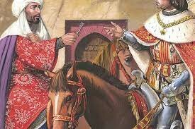 El rey Boadbil se rinde a los Reyes Católicos