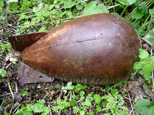 Unexploded bomb found on the family's porch