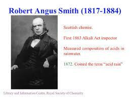 the term acid rain is coined by Robert Angus Smith in the book Air and Rain