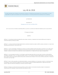 Ley 46 de 1918 (Legislación Colombiana)