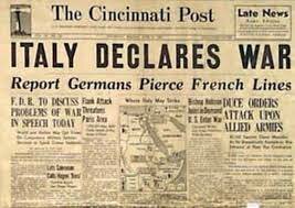 Italy Declares war on Britain and France