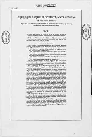 Equal Pay Act Passed