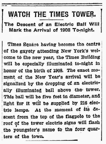 First Times Square Ball Drop