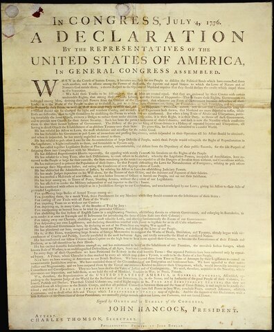 1770s: Declaration of Independence (1776)