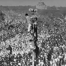 Mahatma Gandhi leads India protests
