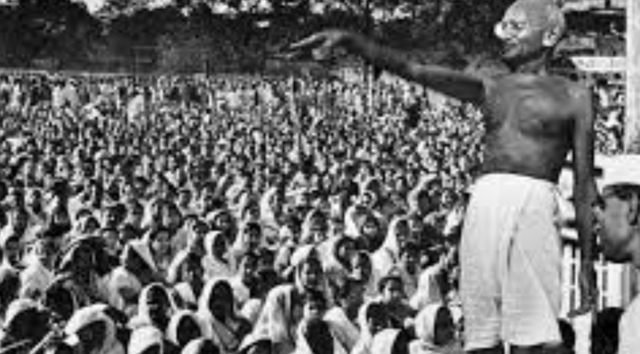 Mahatma Gandhi leads Indias protest