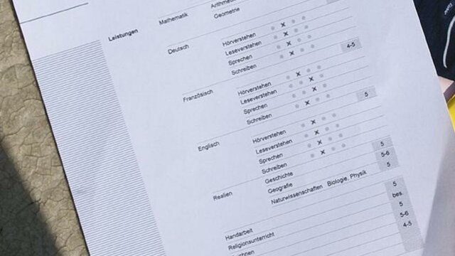 Verzicht auf Zeugnisnoten