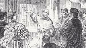 Martin Luther writes 95 thesis