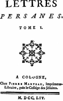 1721 Montesquieu: Gutun Pertsiarrak