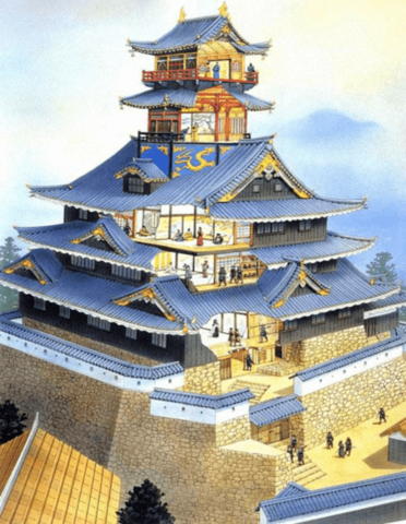 Nobunaga construyó el Castillo Azuchi, el cual se convirtió en su base de operaciones (1576)