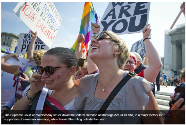 SCOTUS strikes down the Defense of Marriage Act