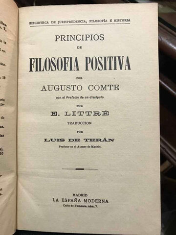 Publicación de "Principios de Filosofía Positiva" por Auguste Comte