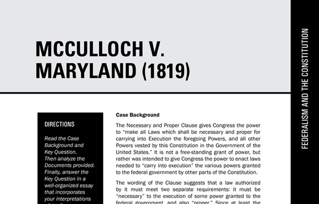 McCulloch vs. Maryland