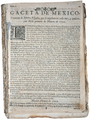 Inicia la publicación del primer periódico realizado en tierras novohispanas