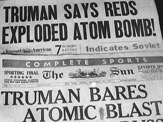 Soviets detonate an atomic bomb