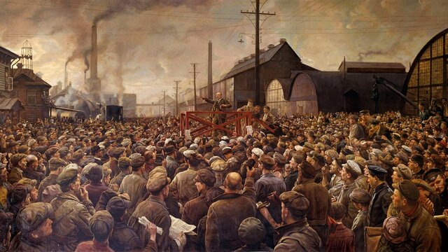 Bolshevik Revolution defeats Nicholas' monarchy government