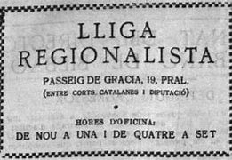 Fundación de la Lliga Regionalista