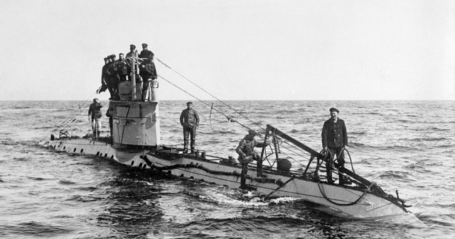 Germany begins naval blockade of Great Britain.