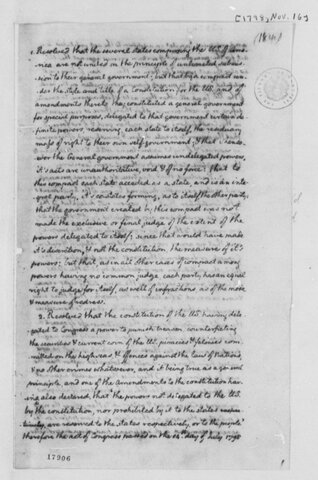 Virginia and Kentucky Resolutions