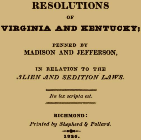 Virginia and Kentucky Resolutions