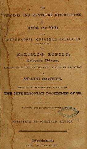 The Virginia and Kentucky Resolutions