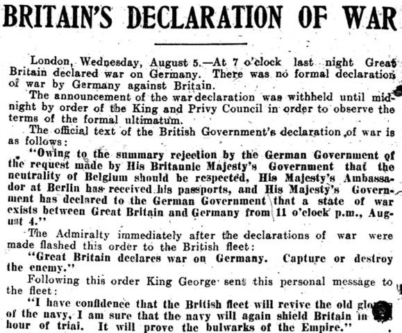 Canada and Newfoundland Enter the First World War