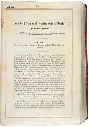 Keating-Owens Act Enacted
