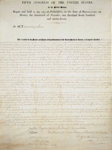 Alien and Sedition Acts