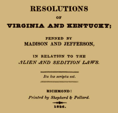 Virginia and Kentucky Resolutions