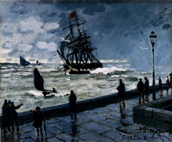 Il molo di Le Havre con tempo brutto  Monet