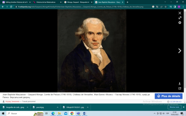 Monge, Gaspard(Beaune, Francia,París,)