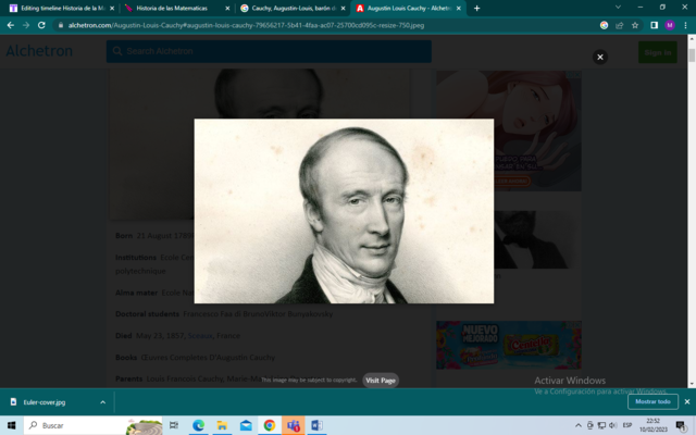 Cauchy, Augustin-Louis, barón de(París,Sceaux, Francia)