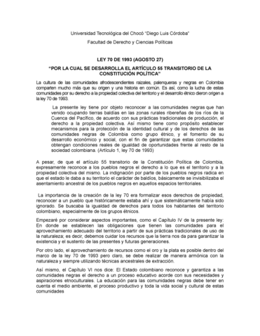 LEY 70 DE 1993