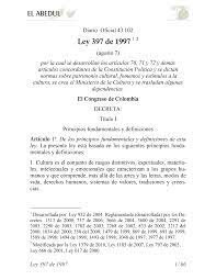 LEY 397 DE 1997