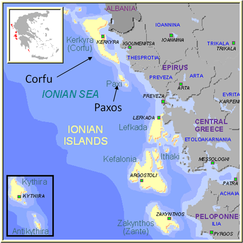 France occupies the island of Corfu