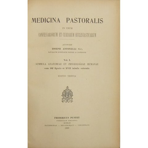 Medicina pastoralis in usum confessariorum.