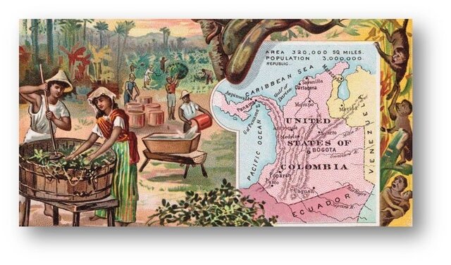 La exportación de café, tabaco y quina en Colombia. 1890